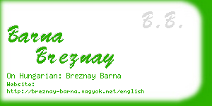 barna breznay business card